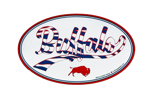 “Red, White & Blue Buffalo” oval magnet