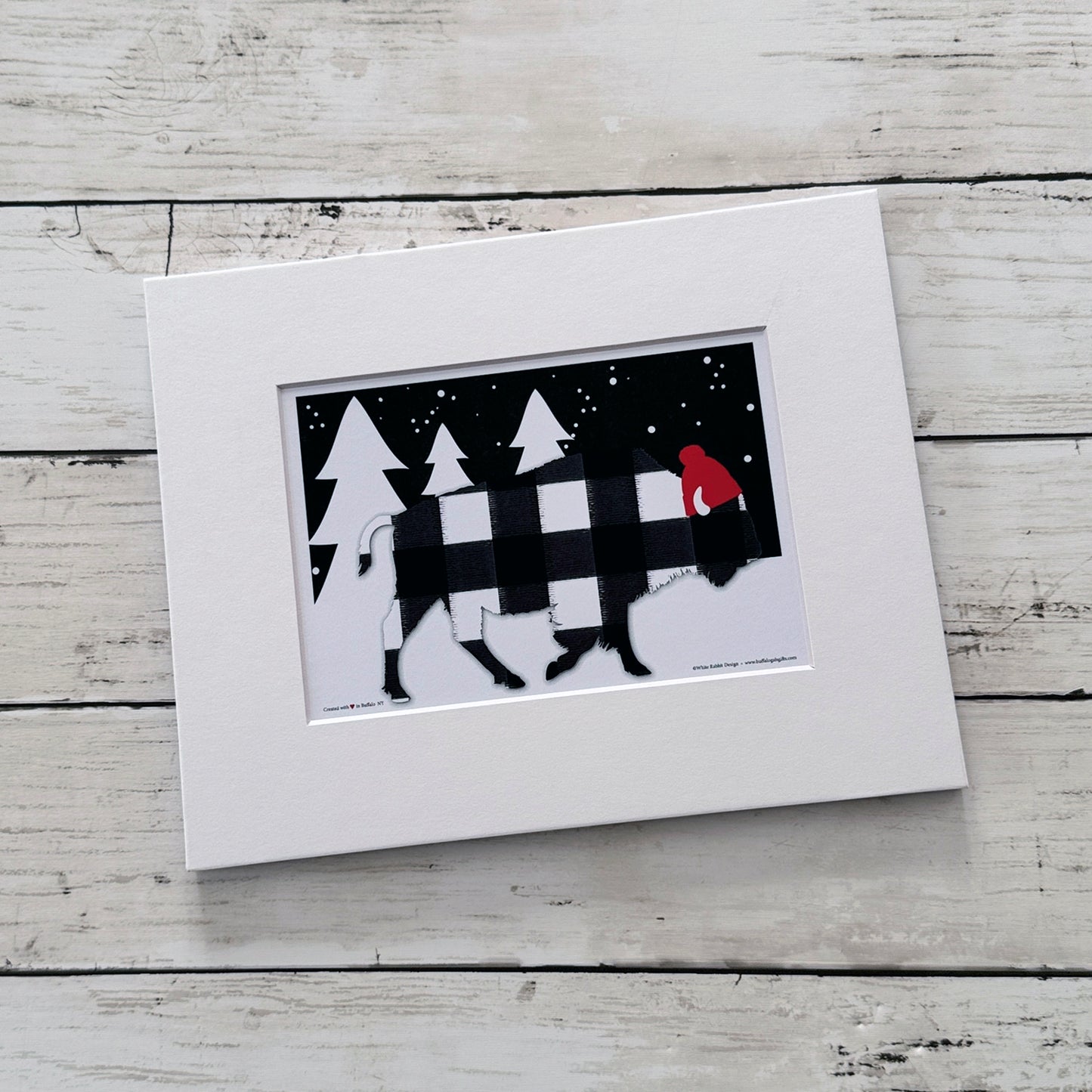 “Wintry Buffalo Plaid” matted print